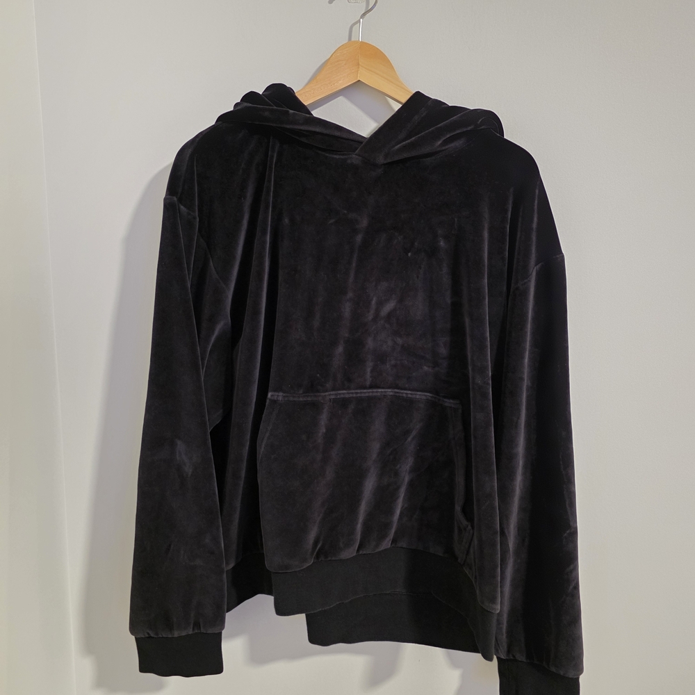 TNA Black Velvet Hoodie Sweater